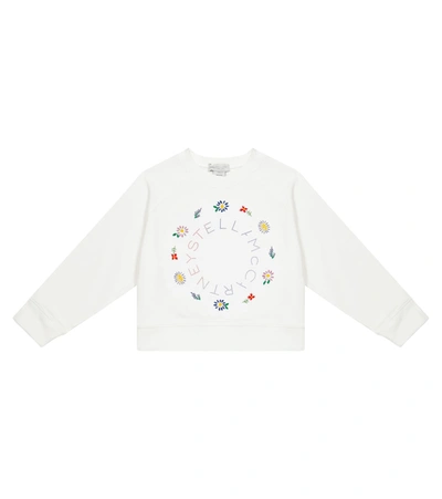 Shop Stella Mccartney Embroidered Cotton Sweatshirt In 白色