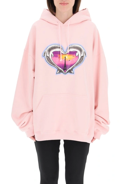 Shop Vetements Dolphins Hoodie Heart Logo In Mixed Colours