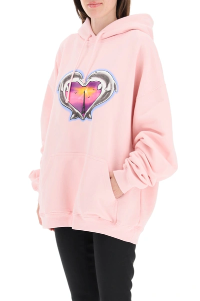 Shop Vetements Dolphins Hoodie Heart Logo In Mixed Colours