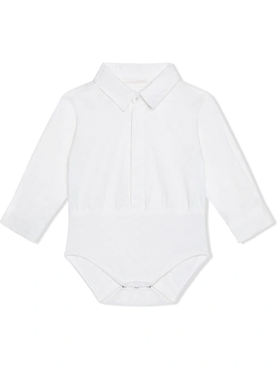 Shop Dolce & Gabbana Shirt-style Cotton Bodysuit In White