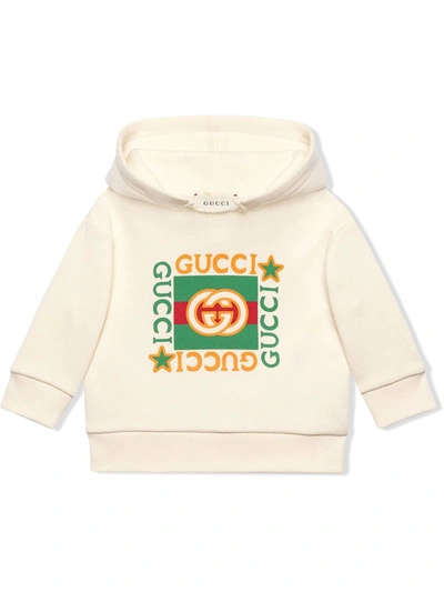Gucci White Sweatshirt With Frontal Print In White