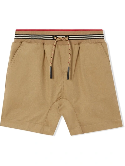 Shop Burberry Icon-stripe Track Shorts In Brown