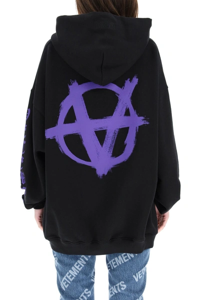 Shop Vetements Anarchy Gothic Logo Hoodie In Mixed Colours