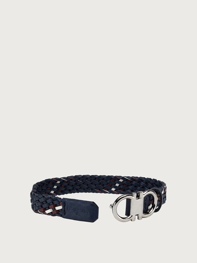 Salvatore Ferragamo Navy Braided Bracelet In Multicolor | ModeSens