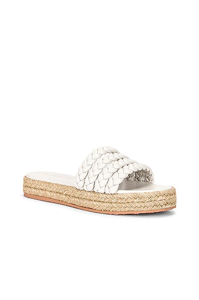 Shop Gianvito Rossi Marbella Braided Sandals In White & Naturale