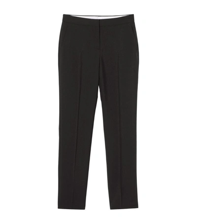 Shop Burberry Mohair-wool Tailored Trousers In Black