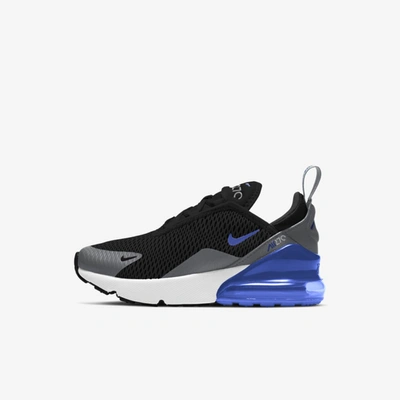 Shop Nike Air Max 270 Little Kids' Shoes In Black,iron Grey,white,game Royal