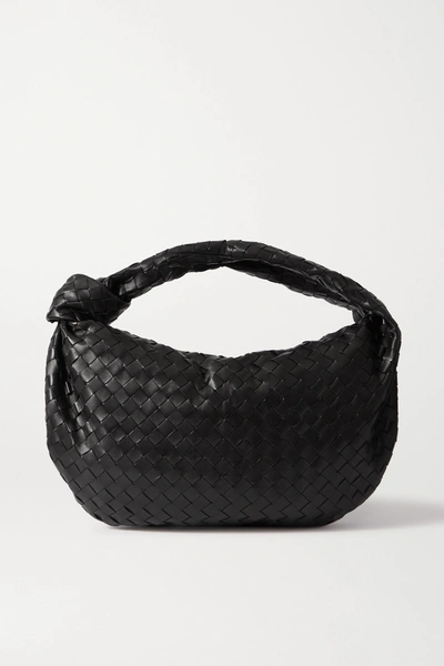 Shop Bottega Veneta Jodie Small Knotted Intrecciato Leather Tote In Black