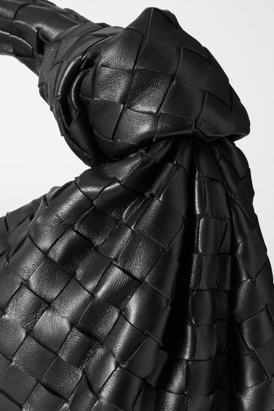 Shop Bottega Veneta Jodie Small Knotted Intrecciato Leather Tote In Black