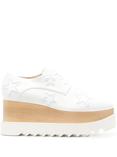 Shop Stella Mccartney Elyse Star-embroidered Platform Shoes In Weiss