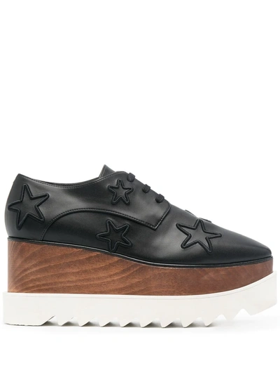 Stella Mccartney Elyse Star-embroidered Platform Shoes In Black | ModeSens