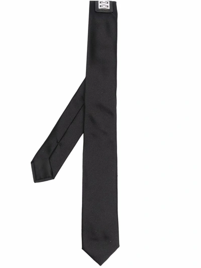 Shop Givenchy Patch-detail Silk Tie In Black