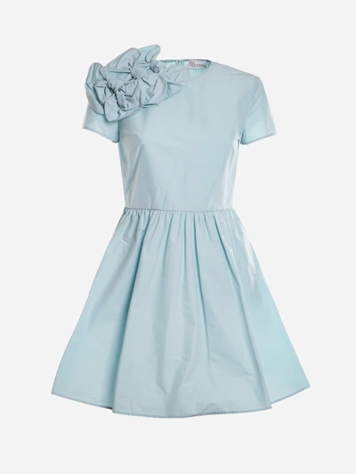 Shop Red Valentino Cotton Blend Dress With Bows Detail In Light Blue