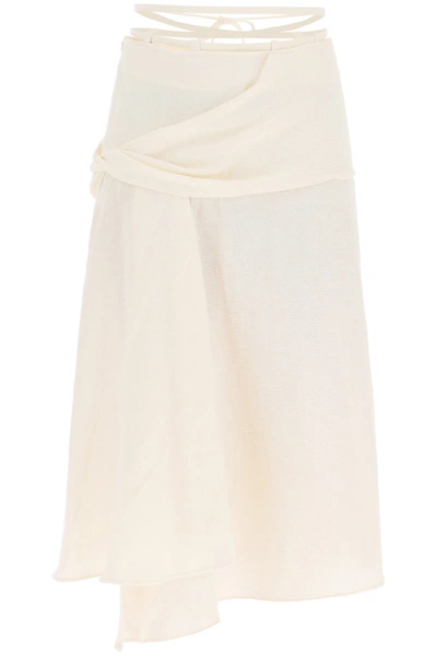 Shop Sportmax Asymmetric Midi Skirt In Corda (beige)