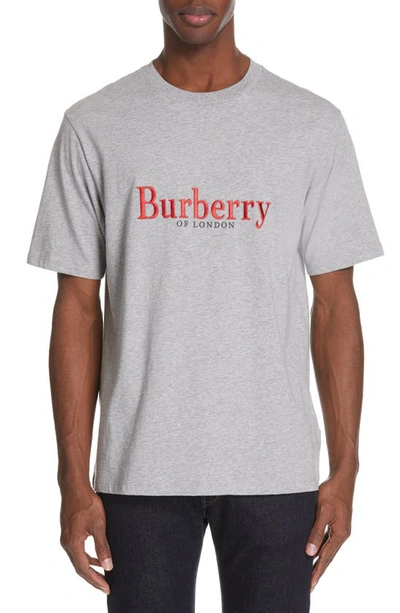 Shop Burberry Lopori Logo T-shirt In Pale Grey Melange
