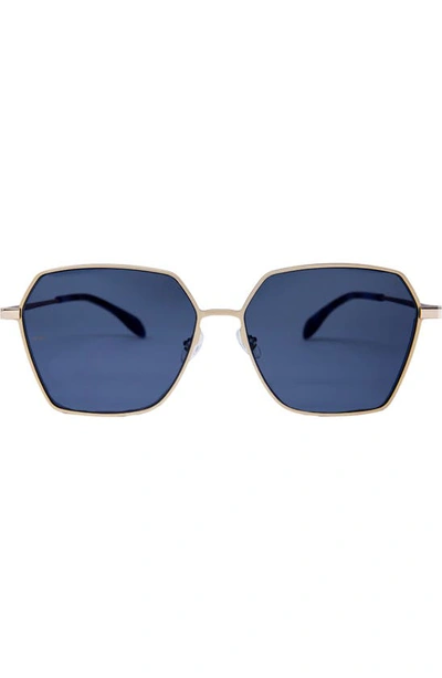Shop Mita Tuscany 63mm Oversized Square Sunglasses In Matte Gold / Smoke Gradient