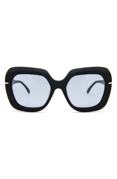 Shop Mita Mare 56mm Square Sunglasses In Matte Black / Smoke