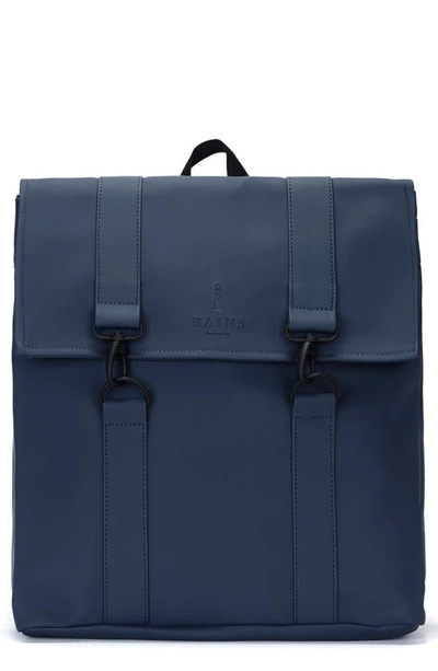 Shop Rains Msn Water Repellent Backpack In Navy