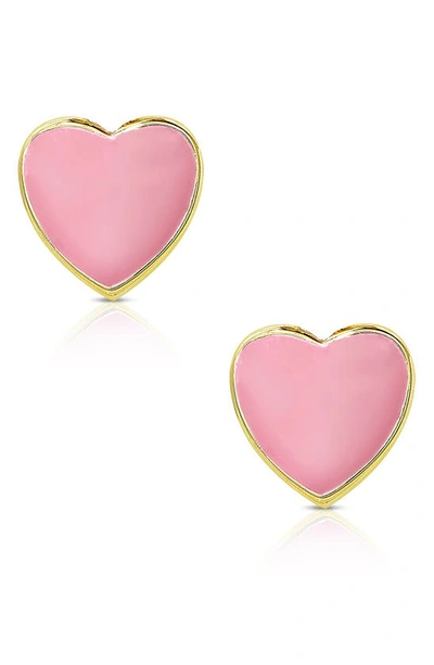 Shop Lily Nily Heart Stud Earrings In Gold