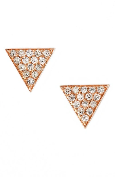 Shop Dana Rebecca Designs 'emily Sarah' Diamond Pavé Triangle Stud Earrings In Rose Gold