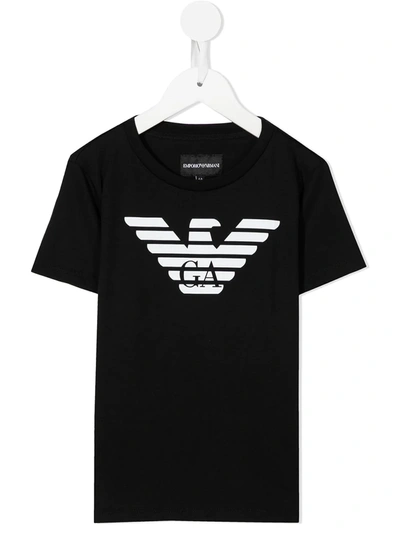 Shop Emporio Armani Eagle Logo-print T-shirt In Black