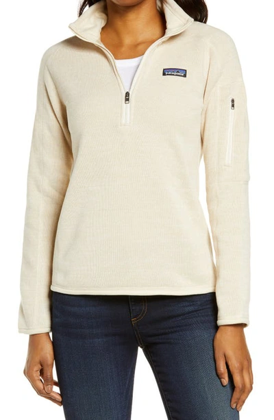 Shop Patagonia Better Sweater Quarter Zip Performance Jacket In Oyster White