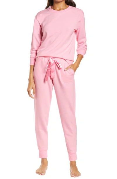 Shop Flora Nikrooz Blaire French Terry Pajamas In Carnation