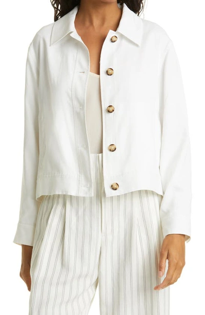 Shop Club Monaco Button Shirt Jacket In White