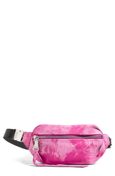 Shop Aimee Kestenberg Milan Leather Belt Bag In Pink Tie Dye