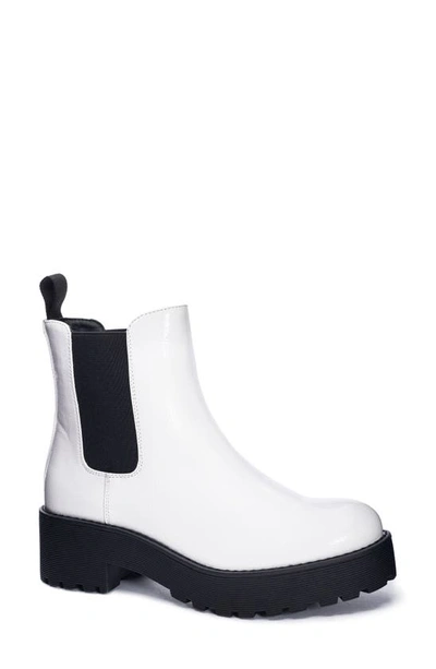 Shop Dirty Laundry Maps Chelsea Boot In White Faux Leather