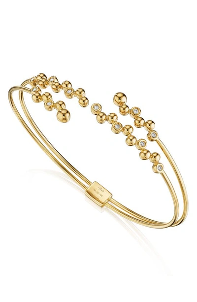 Shop Hueb Bubbles Diamond Cuff In Yellow Gold