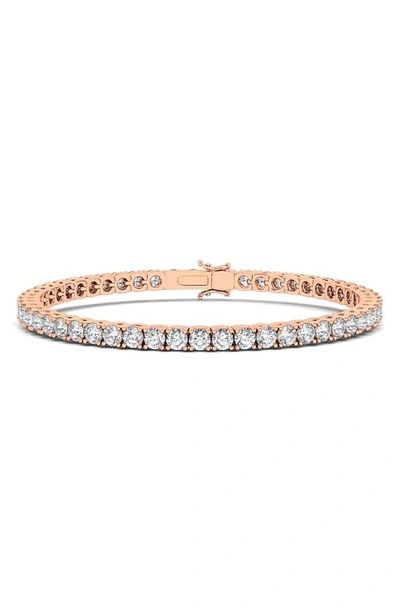 Shop Hautecarat Lab Created Diamond Tennis Bracelet In Rose Gold