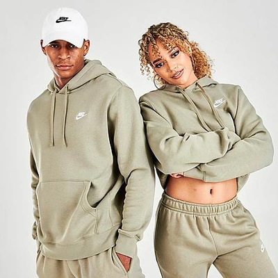Shop Nike Sportswear Club Fleece Embroidered Hoodie In Light Army