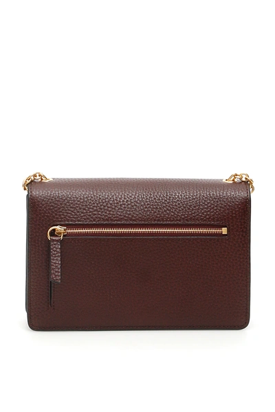 Shop Mulberry Grain Leather Small Darley Bag In Purple,brown