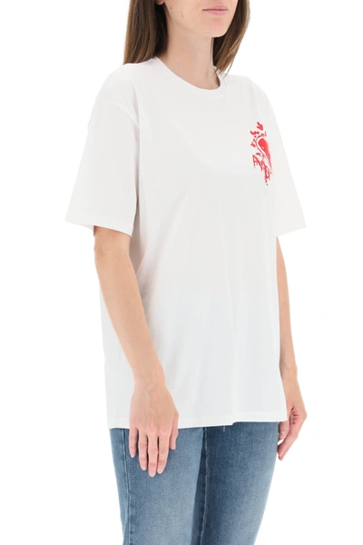 Shop Alexander Mcqueen Love Print T-shirt In White,red