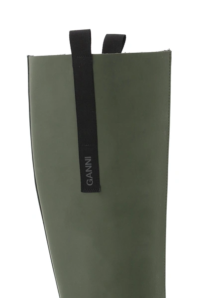 Shop Ganni Recycled Rubber Boots In Green,black