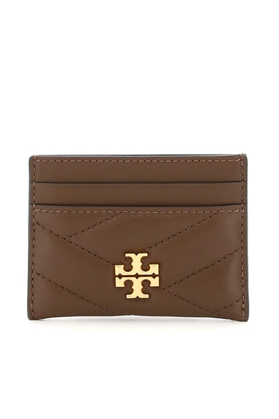 Shop Tory Burch Kira Chevron Cardholder In Brown