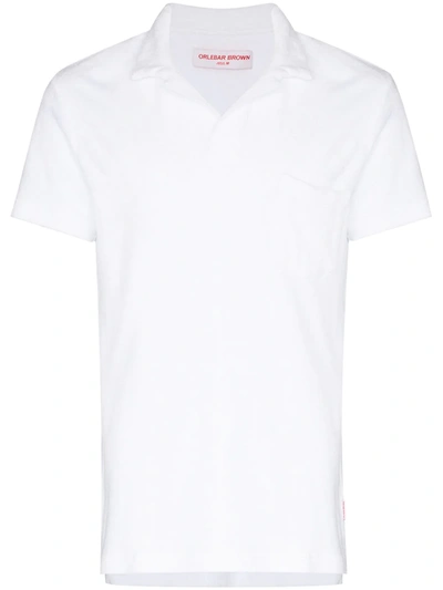 Shop Orlebar Brown Riviera Short-sleeve Polo Shirt In Weiss