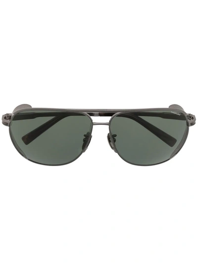 Shop Chopard Eyewear Aviator Logo-embossed Sunglasses In Schwarz