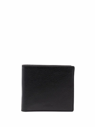 Shop Apc Bifold Leather Wallet In Schwarz