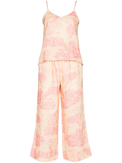 Shop Desmond & Dempsey Lowland Rainforest Pajama Set In Pink