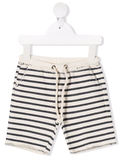 Shop Zhoe & Tobiah Striped Cotton Shorts In Neutrals