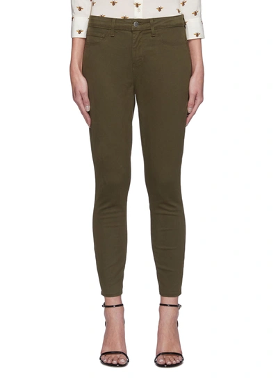 Shop L Agence 'margot' Cropped Skinny Jeans In Green