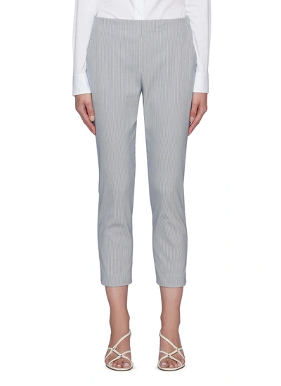 Shop Theory Fine Pinstripe Cotton Crop Treeca Pants In Grey