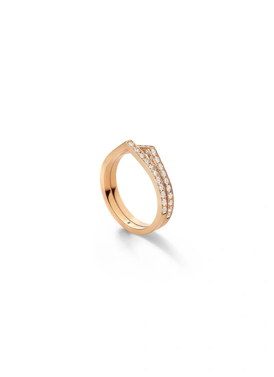 Shop Repossi Antifer' Diamond Rose Gold Two Row Ring