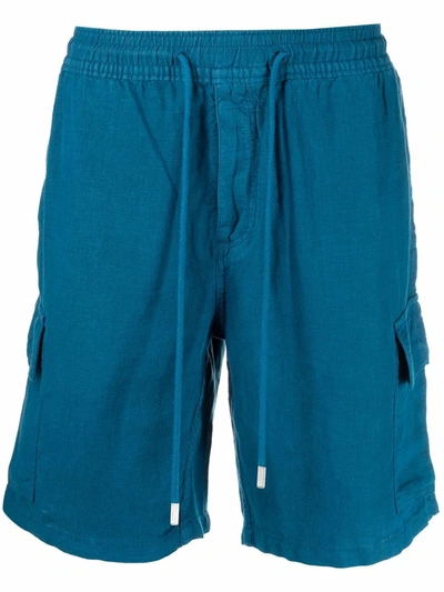 Shop Vilebrequin Baie Linen Cargo Shorts In Blue