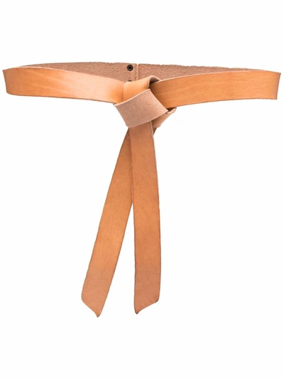 Shop Forte Forte Knotted Leather Belt In Neutrals