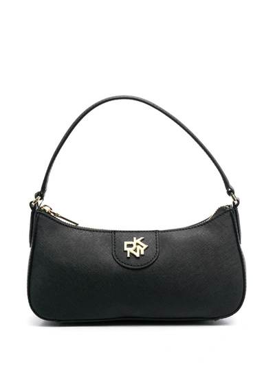 Dkny Texture Leather Logo-plaque Bag In Black | ModeSens