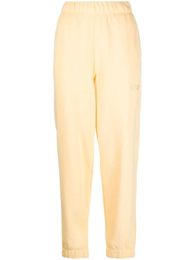 Ganni Software Straight-leg Tracksuit Bottoms In Gelb