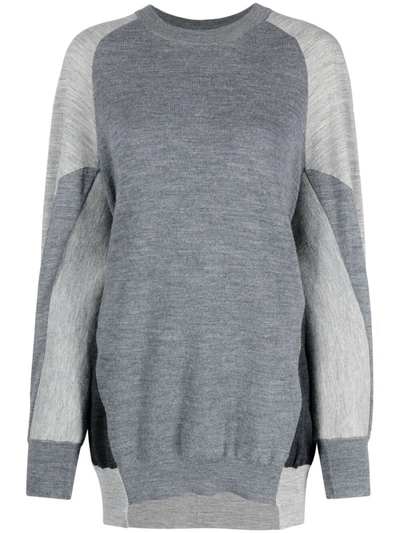 Shop Stella Mccartney Oversized Colour-block Jumper In Grey